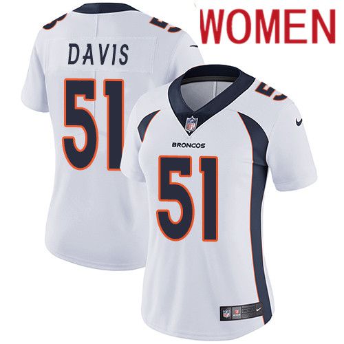 Women Denver Broncos #51 Todd Davis White Nike Vapor Limited NFL Jersey